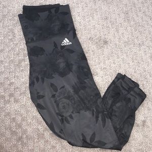 Rare rose print adidas leggings